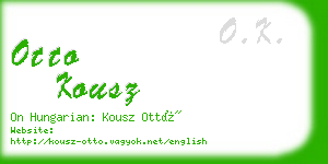 otto kousz business card